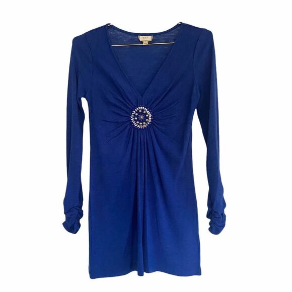 ECI blue long sleeve dress || size small - Picture 1 of 7